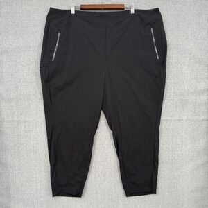 Athleta Trekkie North Crop Pants Zip Pockets Black Hiking Athletic Plus Size‎ 24